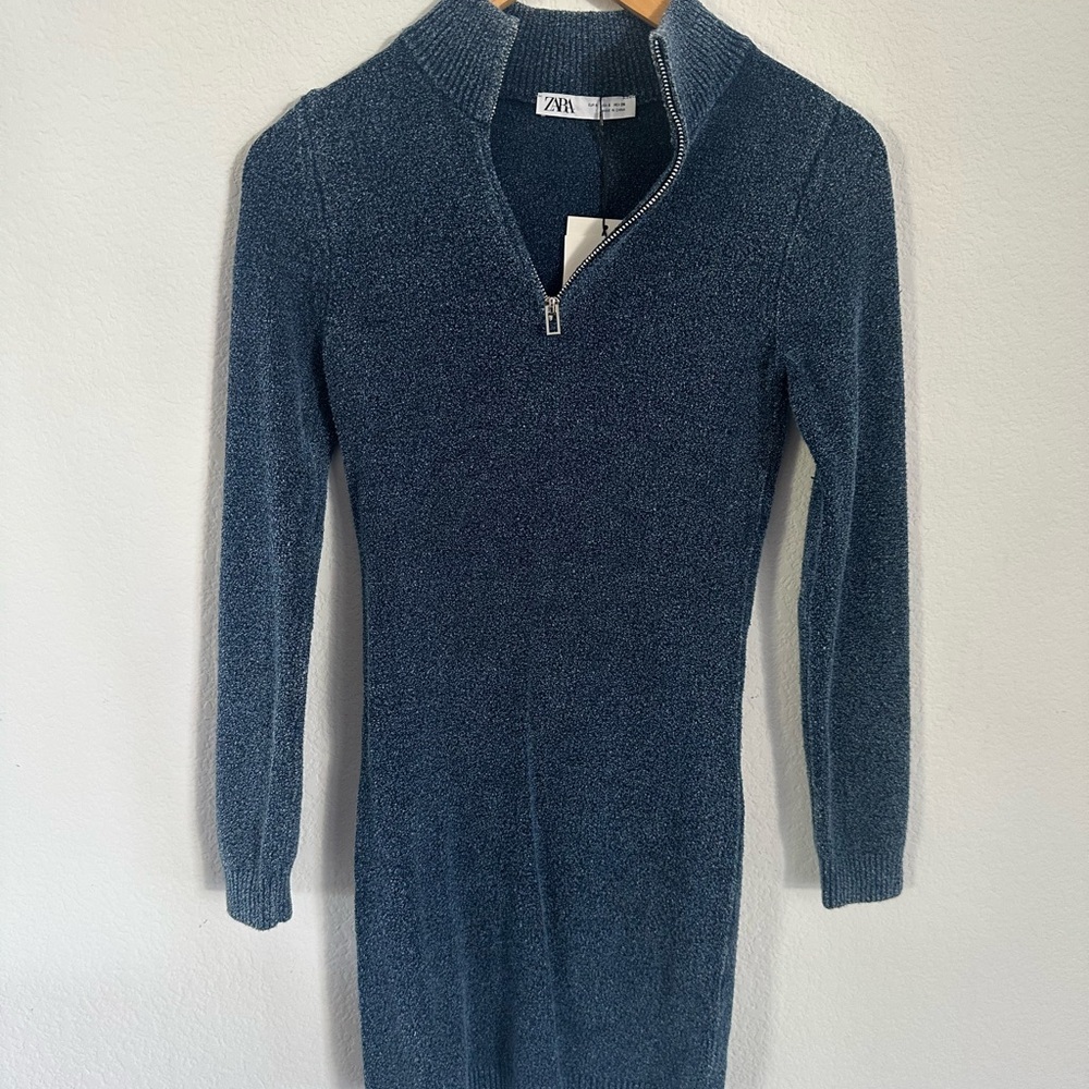 Zara Women's Blue Sweater Dress